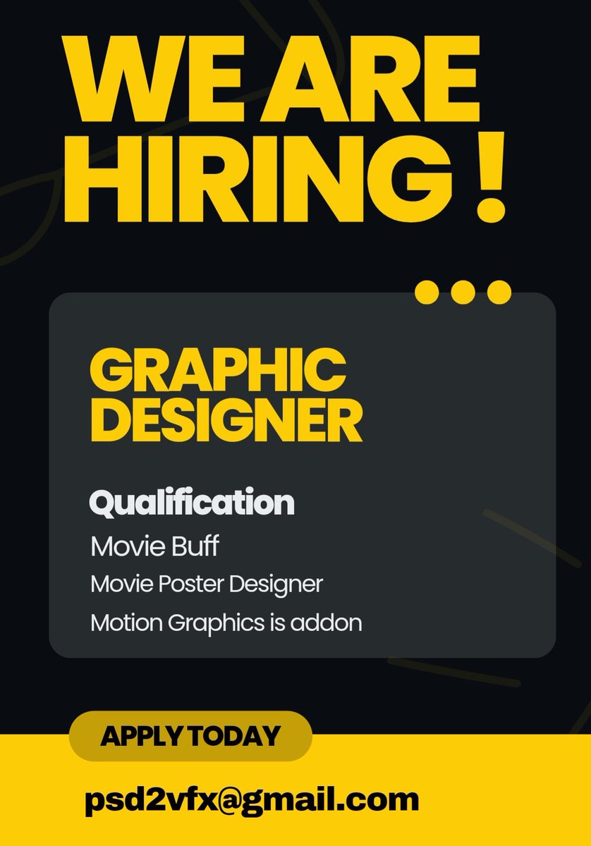 #hiring #HIRINGNOW #posterdesigner #movieposters #graphicdesigner #Hyderabad #inhouse