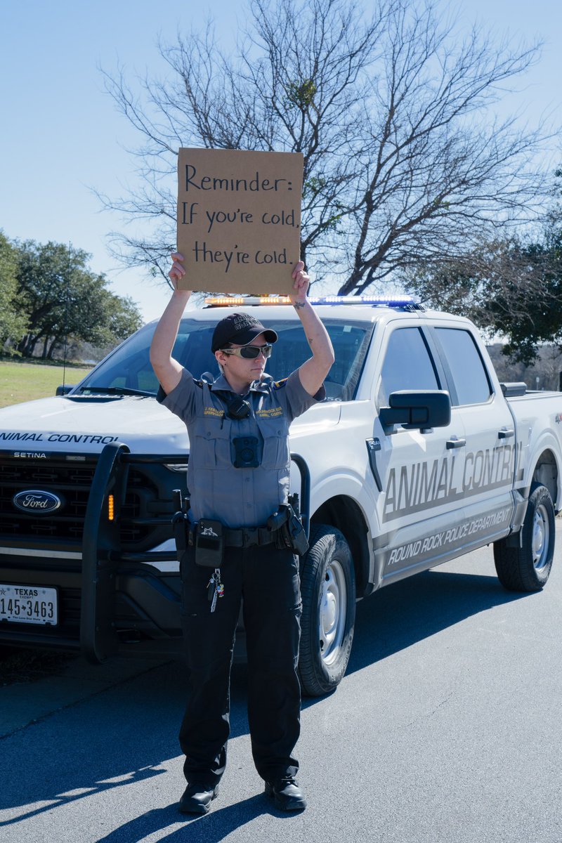 roundrockpolice's tweet photo. With winter weather on the horizon, our Animal Control Officers want to remind everyone to bring their pets indoors. For outdoor animals, please be sure to provide them with a warm and adequate shelter.
 
❄️Remember: If you're cold, they're cold! https://t.co/dPwWtvvlXL