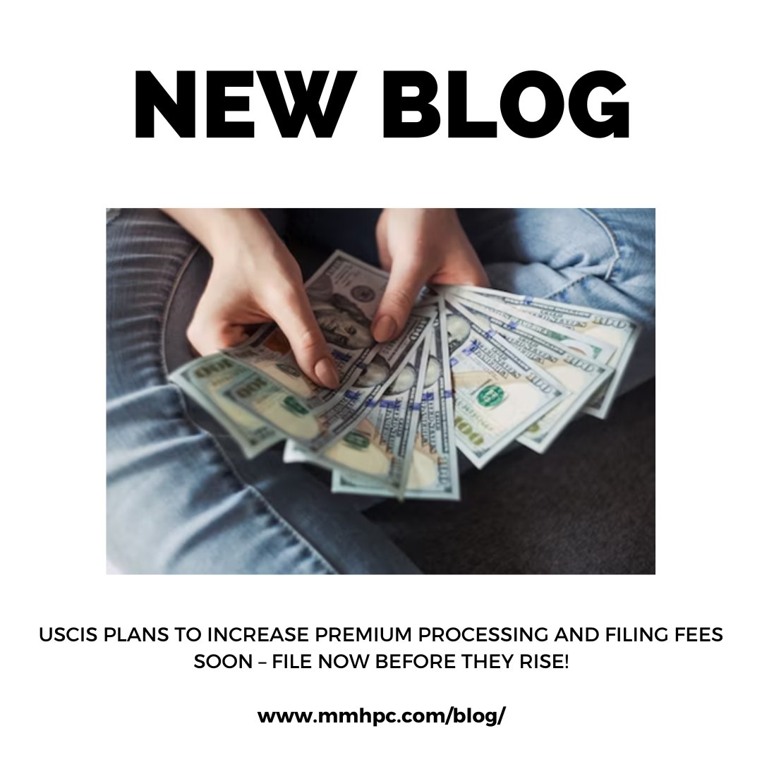 MMHPC's tweet image. Attorney Ana Valenzuela explains USCIS PLANS TO INCREASE PREMIUM PROCESSING AND FILING FEES SOON – FILE NOW BEFORE THEY RISE!

#uscis #premiumprocessing #filingfees

mmhpc.com/uscis-plans-to…