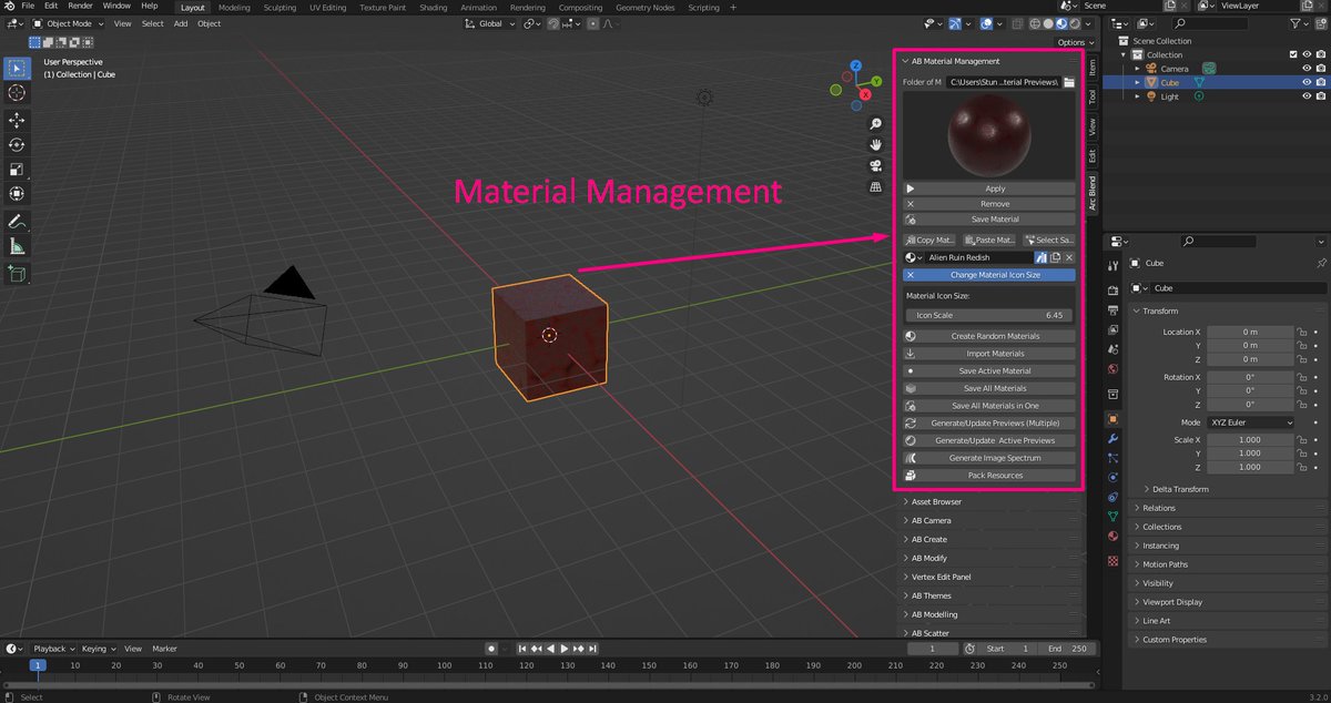 muffin_stun's tweet photo. Arc Blend Addon new features Added!
Added - Material Management!
Added - AB Wall!
Now it's Online you can try!
https://t.co/HF0MdBpenl
#blender #b3d #arcblend https://t.co/VUFmI6xCpw