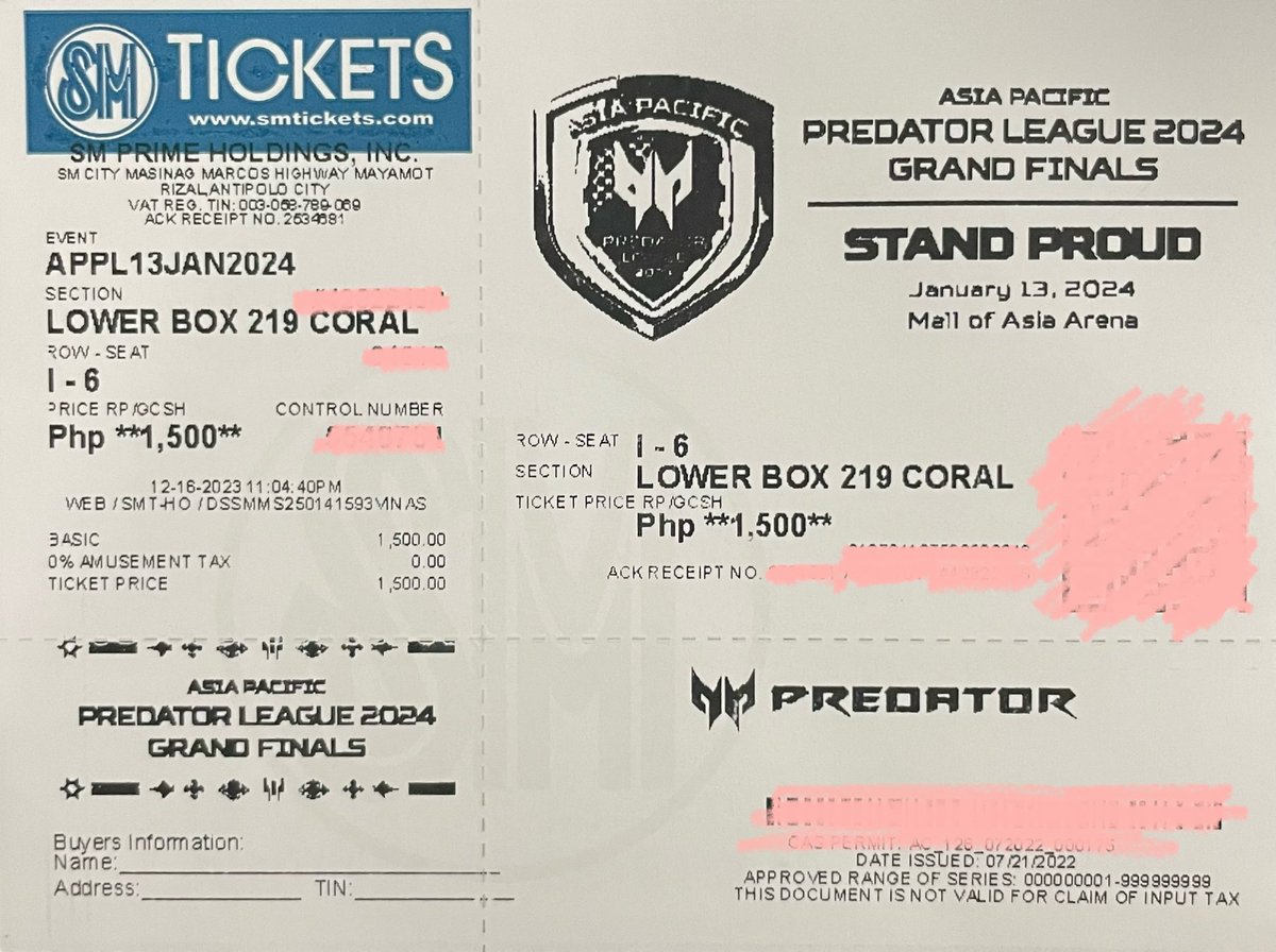 reena_ryke's tweet photo. wts lfb ph (helping a friend)

Asia Pacific: Predator League 2024 GRAND FINALS tix DAY 1

- LOWER BOX Near front row
- Below srp: 1,300 nego
- includes merch
rfs: extra ticket

📌gaming team payaman SB19 valorant sarah g al james felip ylona valorant dota 2 ticket discounted moa https://t.co/ZfqvE6OdUG