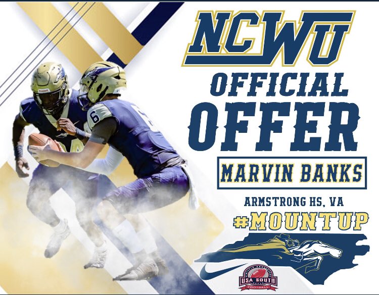 MarvinB_o7's tweet photo. Blessed to have received my 1st offer from @NCWesleyanFB after a great visit thx 
@AHSSportsRVA @CoachPruitt50 https://t.co/IXt7popSs6