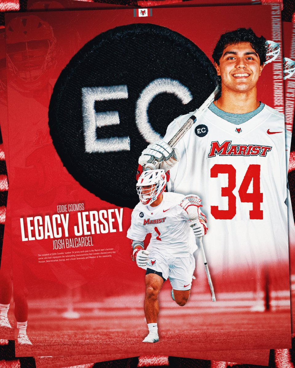 Marist_MensLax's tweet photo. The ultimate teammate and the man who is next in line to carry the legacy of #EC34. 

Joshua Balcarcel will don the #34 jersey this season for the Red Foxes!

READ https://t.co/nVjs3qWvfN

#MARIST #LACROSSE #EC34 https://t.co/HyLd9lQLTG