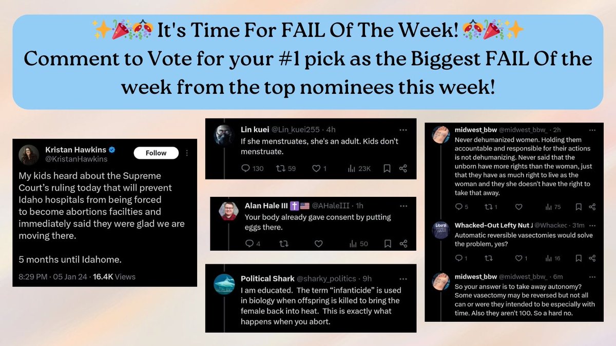 DoomScroling's tweet image. #FailOfTheWeek CONTEST!! There have been a lot of nominees this week, and now you get to vote for which is the 𝗙𝗔𝗜𝗟 𝗢𝗙 𝗧𝗛𝗘 𝗪𝗘𝗘𝗞!✨️🤩✨️ 

Comment with your vote &amp;amp; retweet! Voting is open until 5pm EST Sunday!🤩🗳✨️