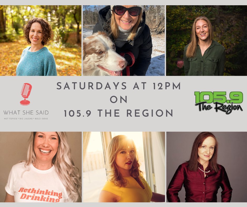 105.9 The Region (@1059theregion) on Twitter photo Today at noon on @WhatSheSaidTalk:
🚷<a href="/JulieSLalonde/">Julie S. Lalonde</a> launches Canadian Anti-Stalking Association
🍷Alcohol-free living & #CommunityBuilding
🏋️♀️<a href="/AlyssaAges/">Alyssa Ages</a> debunks women's weightlifting myths
🩸Doctor sheds light on GSM
📚<a href="/MissTwrites/">Misty Pratt, Writer</a> on women's mental health care struggles Today at noon on @WhatSheSaidTalk:
🚷<a href="/JulieSLalonde/">Julie S. Lalonde</a> launches Canadian Anti-Stalking Association
🍷Alcohol-free living & #CommunityBuilding
🏋️♀️<a href="/AlyssaAges/">Alyssa Ages</a> debunks women's weightlifting myths
🩸Doctor sheds light on GSM
📚<a href="/MissTwrites/">Misty Pratt, Writer</a> on women's mental health care struggles