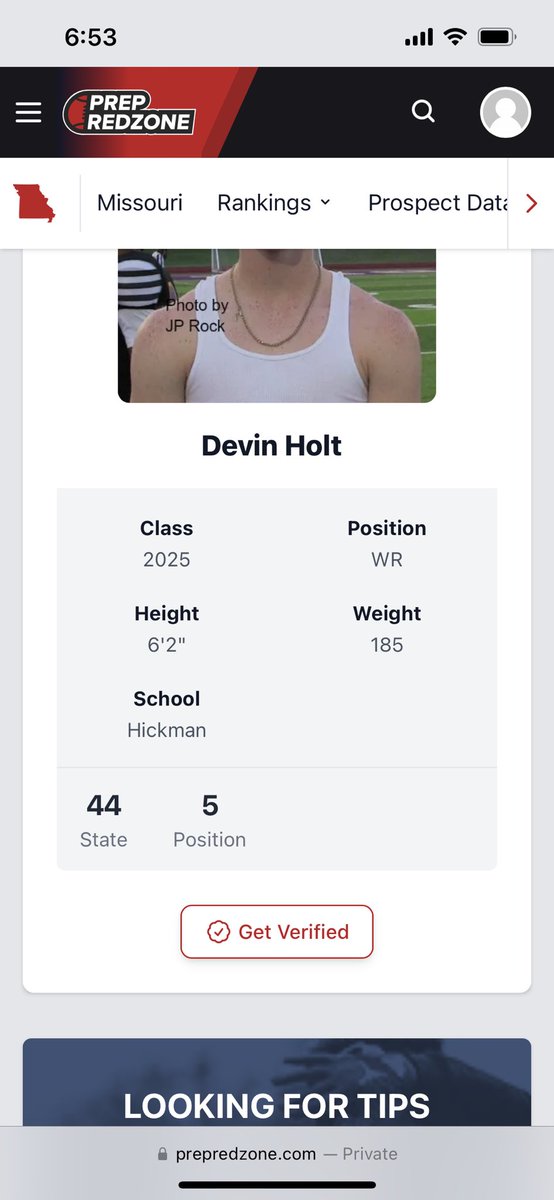 It’s great to be recognized as a top 5 Wide receiver in the state of missouri!
Also I go to Rock bridge lol. <a href="/PrepRedzoneMO/">Prep Redzone Missouri</a> <a href="/CoachStehle_/">Coach Chris Stehle</a> <a href="/Coach_Perkins/">Matt Perkins</a> <a href="/CoachAHarrell11/">Coach Alex Harrell</a>