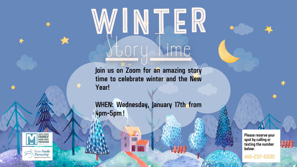 Families! Join us this Wednesday, January 17th on Zoom for an amazing story time to celebrate winter and the New Year!