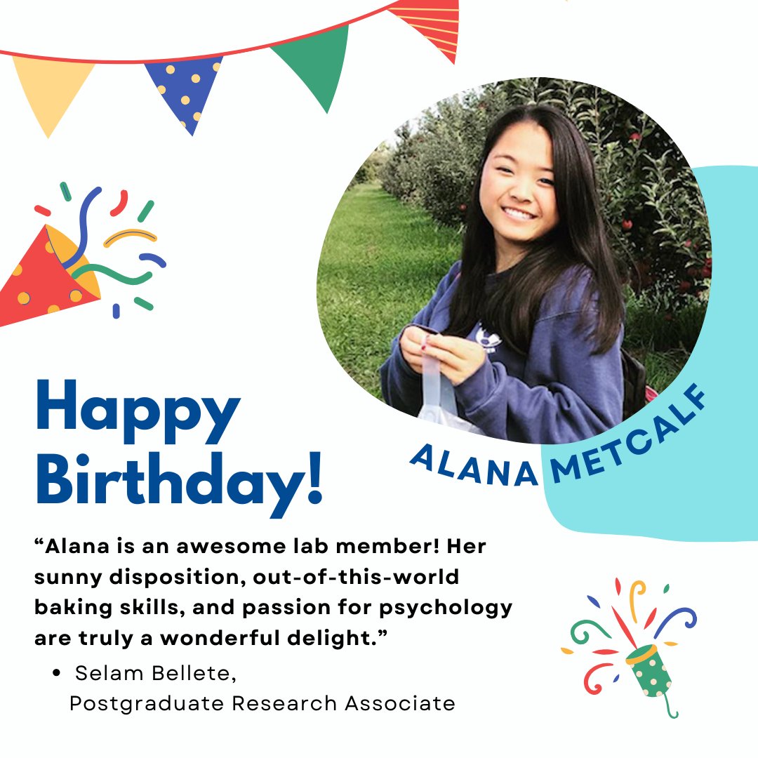 Wishing Alana Metcalf, one of our postgraduate research associates here in the lab, a happy birthday this week!
