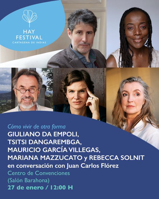 On 27 Jan I'll be @hayfestival_esp speaking on a panel with @RebeccaSolnit, @mgarciavillegas & Tsitsi Dangarembga on how we can live differently, chaired by @Juan_Florez. #HayCartagena24

Sat Jan 27 | 12:00 Colombian time | In-person | Tickets ➡️ hayfestival.com//p-21176-tsits…