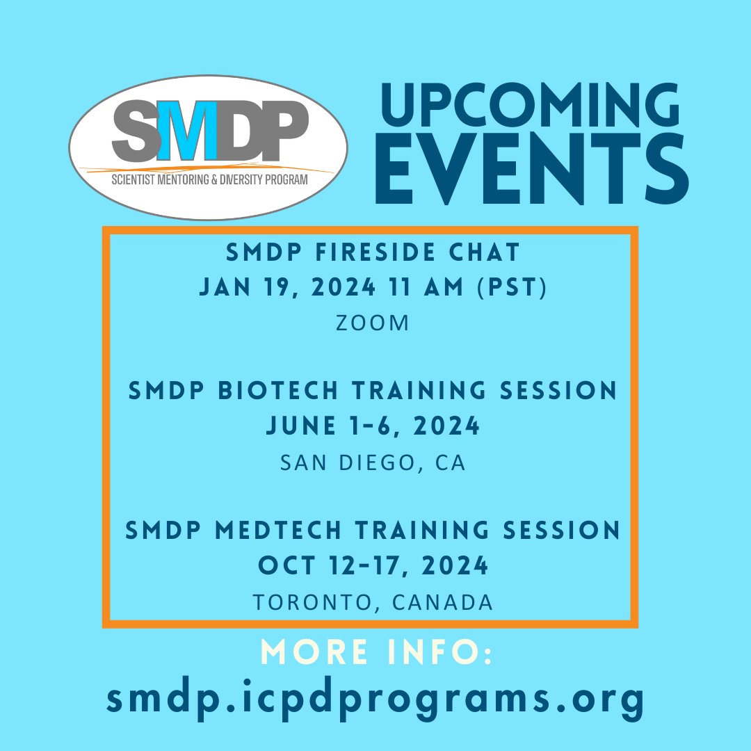 If you would like to learn more about the Scientist Mentoring &amp; Diversity Program and the application process, please join us on January 19th at 11am Pacific. Register using the following link: icpdprograms-org.zoom.us/meeting/regist…