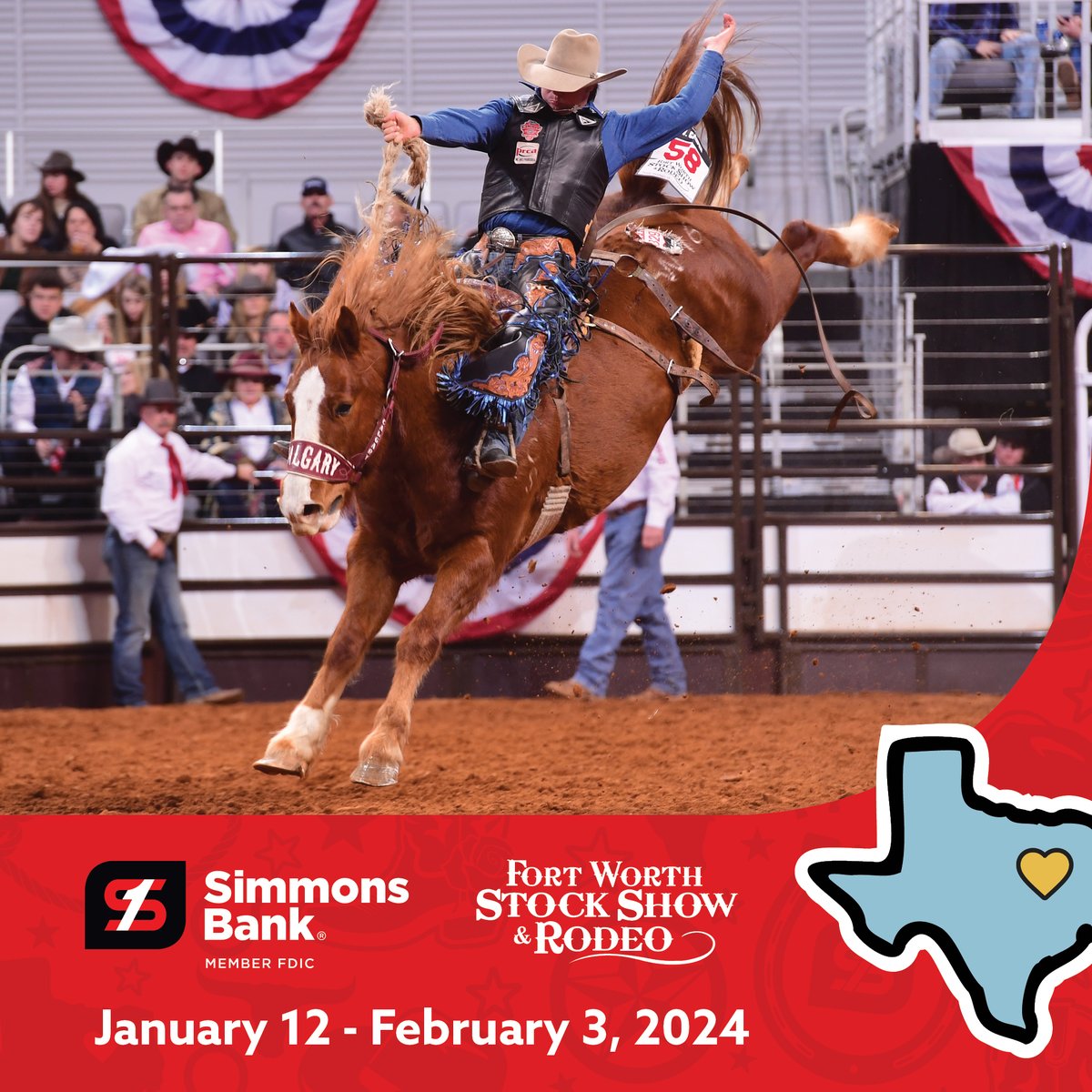 It's opening day @fwssr! 🤠 Come see us at the Simmons Bank Plaza! #fortworth #simmonsbank #texas #rodeo