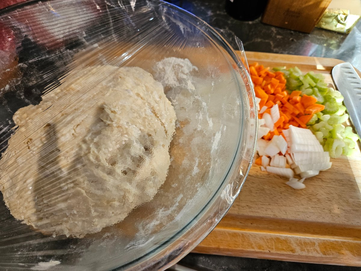 Something is dreadfully wrong in the BarCar household.
I've made bread for baking tomorrow. (May be straight from oven to bin...1st attempt)
Plus I did mise en place for Chili today and corn chowder tomorrow.
Who is in my kitchen and what did you do with Joanne??