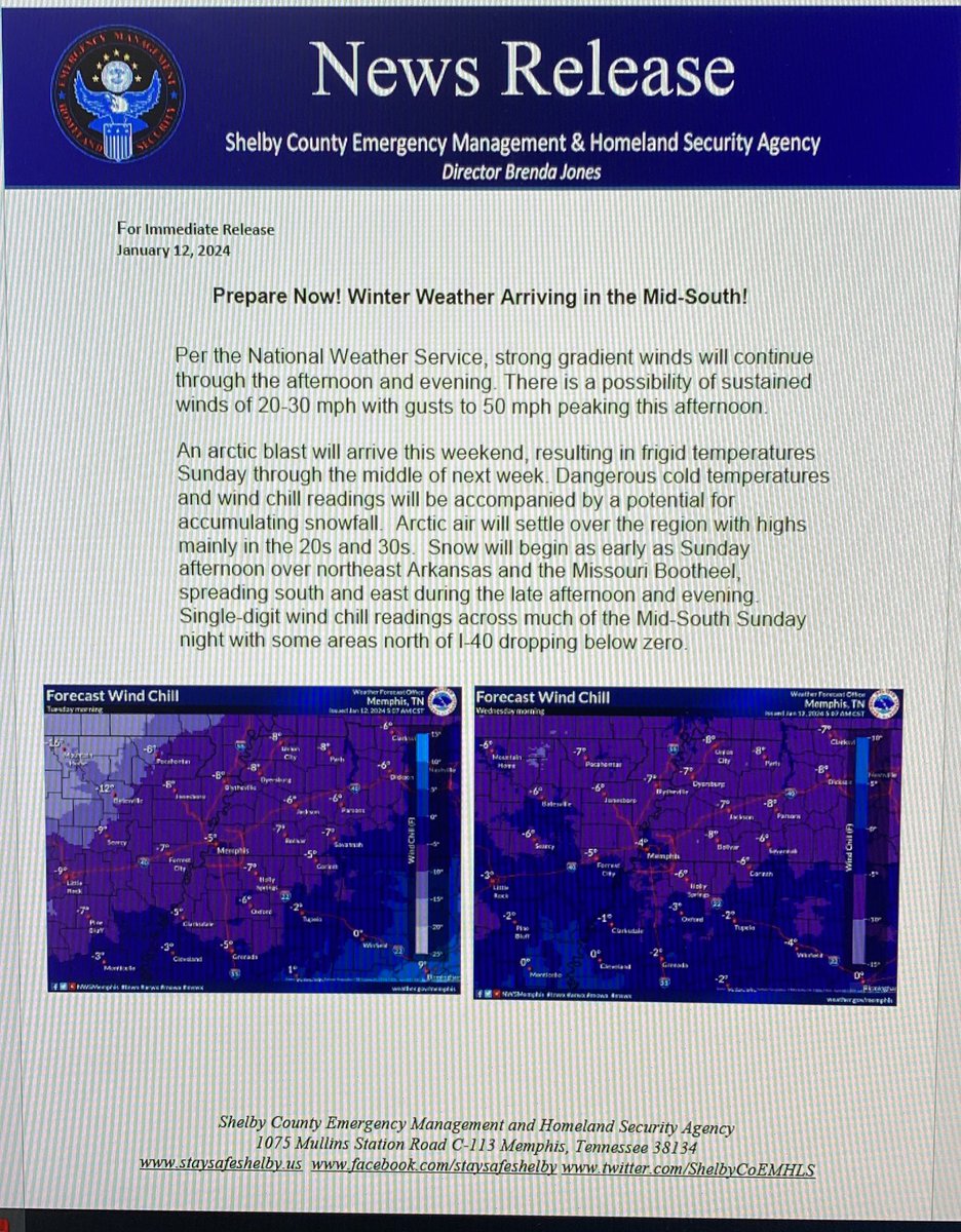 ShelbyCoEMHLS's tweet photo. A winter storm watch is in effect from Saunday through late Monday night. Accumulations of 3-8 inches are possible. Travel will be heavily impacted. https://t.co/UpXbLkfb1R