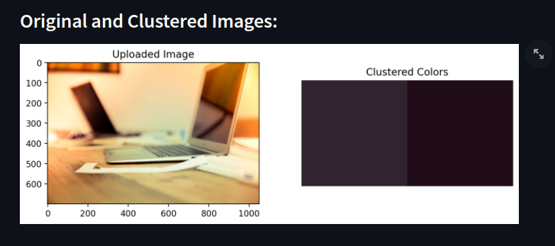 Tried to convert a previous project of mine from its jupyter notebook to a web app using Streamlit. 
This project implements Scipy, Pandas, Matplotlib, Sklearn and KMeans
There are some constraints to this, the web app only allows an image upload of less than 1mb