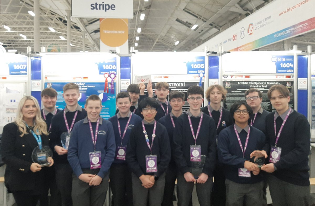 ColaisteCoding's tweet photo. What a night......@BTYSTE 🎉🎊🎉🎊🎉🎊🎉🎊🎉 so proud of each and everyone of these boys, and to the ones missing from the picture Liam, Darragh and Dylan! The  #STEMTeam @CbsMullingar are AMAZING!!!!!!!!!!!!!! Well done to all of tonight's winners https://t.co/ua9743eu3b