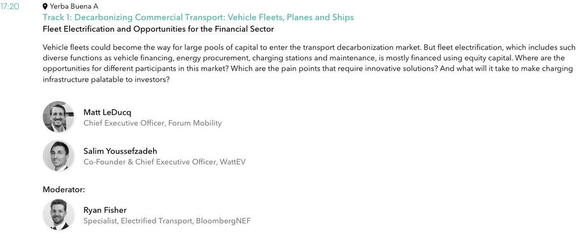 If you are coming to #BNEFSummit in SF at the end of January, be sure to catch Forum's CEO @mattleducq with a deep dive into 'Fleet Electrification and Opportunities for the Financial Sector'
about.bnef.com/summit/sanfran…