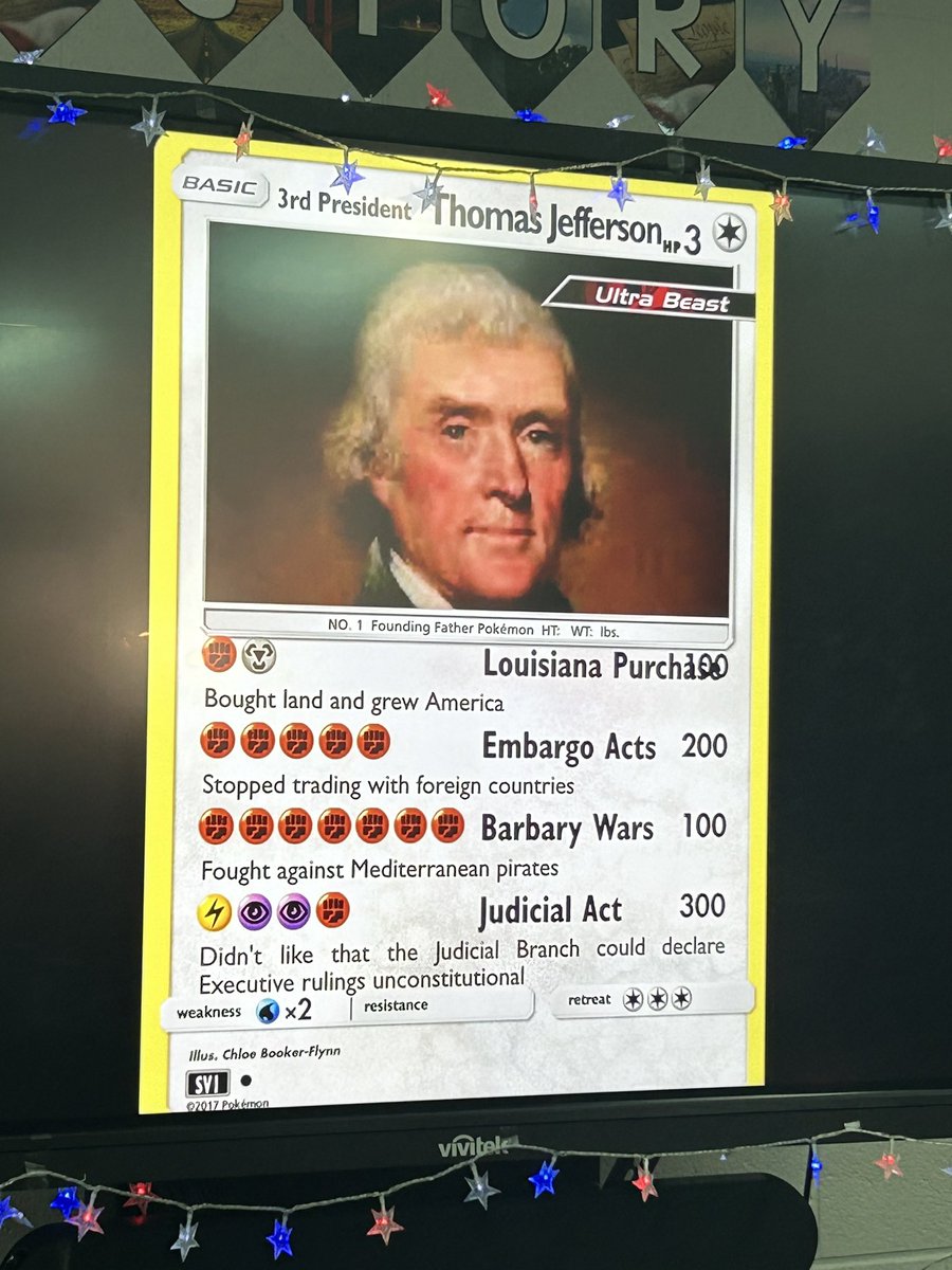 Talk about power! Students had fun creating &amp; explaining their Jefferson Pokémon “attack” moves as a quick Bell Ringer today. Go TJ, go! <a href="/coppelleast/">Coppell Middle School East</a> #weareeast #broncosignite