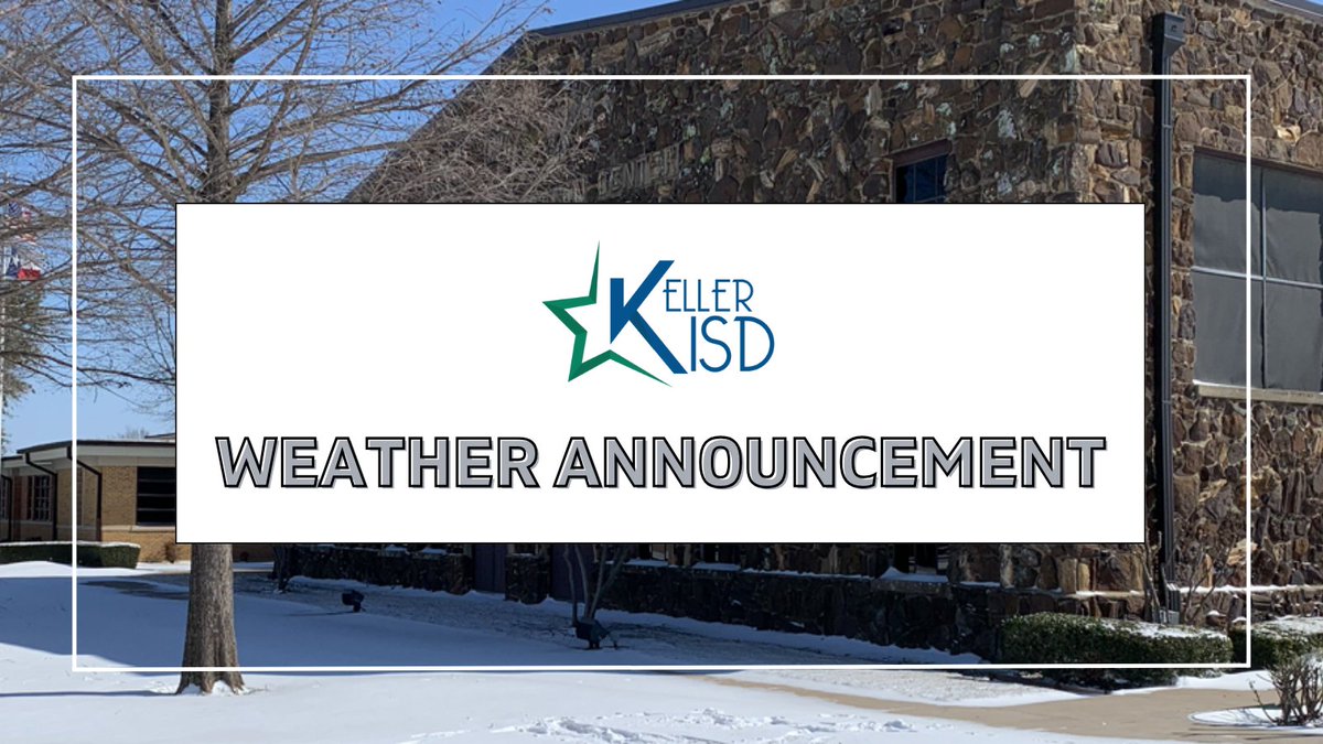 With sub-freezing temperatures in the forecast for Saturday evening through Wednesday morning, we wanted to inform you that Keller ISD’s emergency operations team will closely monitor weather conditions. Any updates will be posted to KellerISD.net
