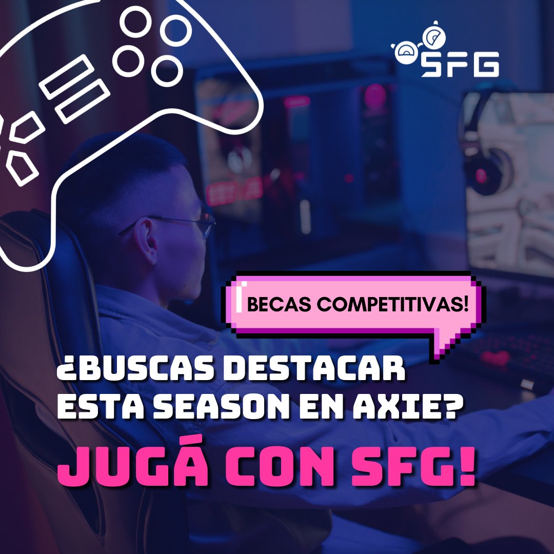 Jugá competitivamente en Axie con SFG! 🚀 Con más de 11.000 axies a disposición, sesiones de coaching con jugadores de élite, un manager reconocido como uno de los breeders y theorycrafters más exitosos del juego, y compañeros con los que no faltarán las risas! 💪✨ Requisitos👇