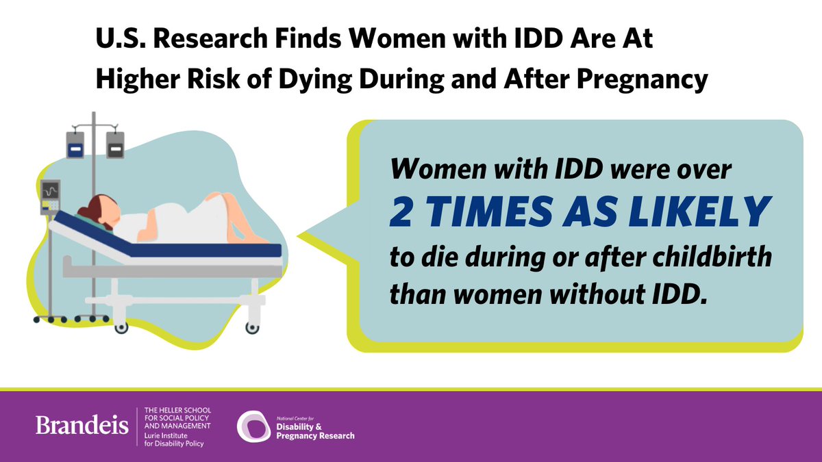 dis_pregnancy's tweet photo. Maternal mortality is unacceptably high in the U.S., but research finds that women with IDD are twice as likely to die during pregnancy, labor, or after the baby is born than women without IDD. Learn more from NCDPR's new research brief:
https://t.co/9ygsWM9cr8 https://t.co/AmwzZCpkso