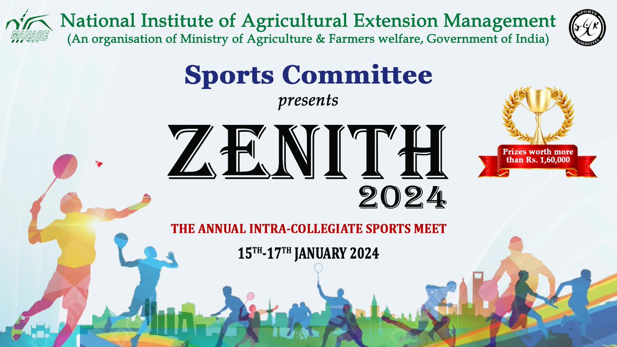 SportsComMANAGE's tweet photo. Greetings to all, 

"In the game of life, sportsmanship is the playbook for success. It's about lifting each other up, celebrating every effort, and finding victory in the journey itself. 
So, Grab your gear and get set for our Annual Sports Meet Zenith'24. https://t.co/Sx3RMgxLHn