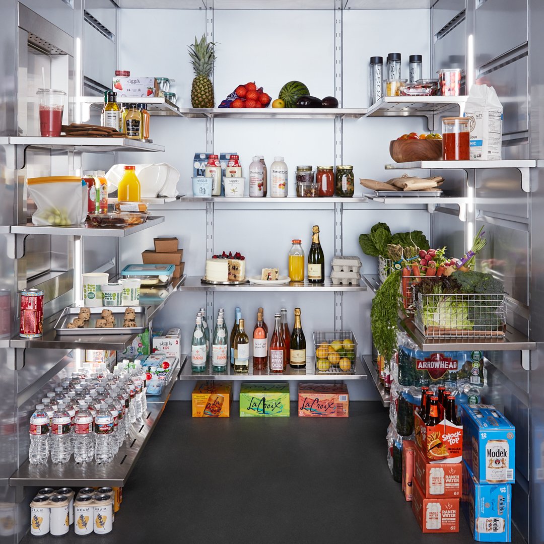 FusionQold's tweet photo. Elevate your storage game with the Qoldfusion Walk-in Cold Pantry! Experience the power of durability with our extra heavy-duty 14-gauge cantilevered stainless steel shelving, boasting over 200 LB static weight capacity each.

#Qoldfusion #StorageSolutions #DurableDesign #Pantry https://t.co/0sYJ5OuA5a