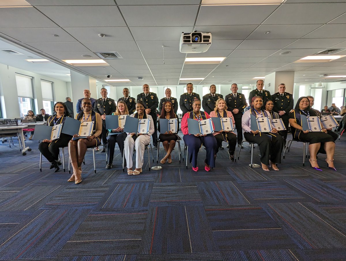 PhillyPolice's tweet photo. Congrats to PPD Police Communications Dispatcher Class #70 on their graduation from training! Thank you for answering your city's call to service, and best of luck in your new careers. #HonorIntegrityService #FirstOfTheFirstResponders https://t.co/cPajZGYRxa