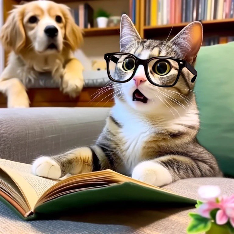 catmemeco's tweet photo. When your cat becomes a bookworm and the dog’s reaction is pure bewilderment! 📚🐱 What’s the most unexpected hobby your pet has picked up? Share your stories!

#PetIntellect #CatsAndBooks #DogReactions #AdorablePets #ShareYourStory https://t.co/JAuZMCPBOm