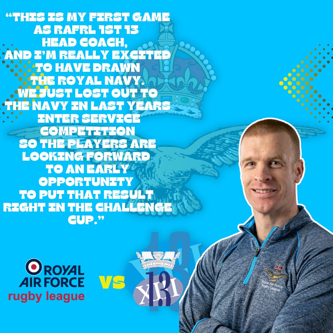 🗣️ New Head Coach Sgt James Hutchinson gives his thoughts ahead of his first game in charge of the RAF Men’s First XIII 🏉 #ChallengeCup2024 #rafrugbyleague #rugbyleague #greatestshowonturf