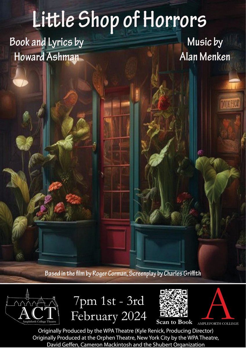 AmpCollArts's tweet photo. We are delighted to announce that tickets for this term's musical Little Shop of Horrors are now available. You can book free tickets here: https://t.co/g390LfTVfx https://t.co/Hnb7pPH6Pu