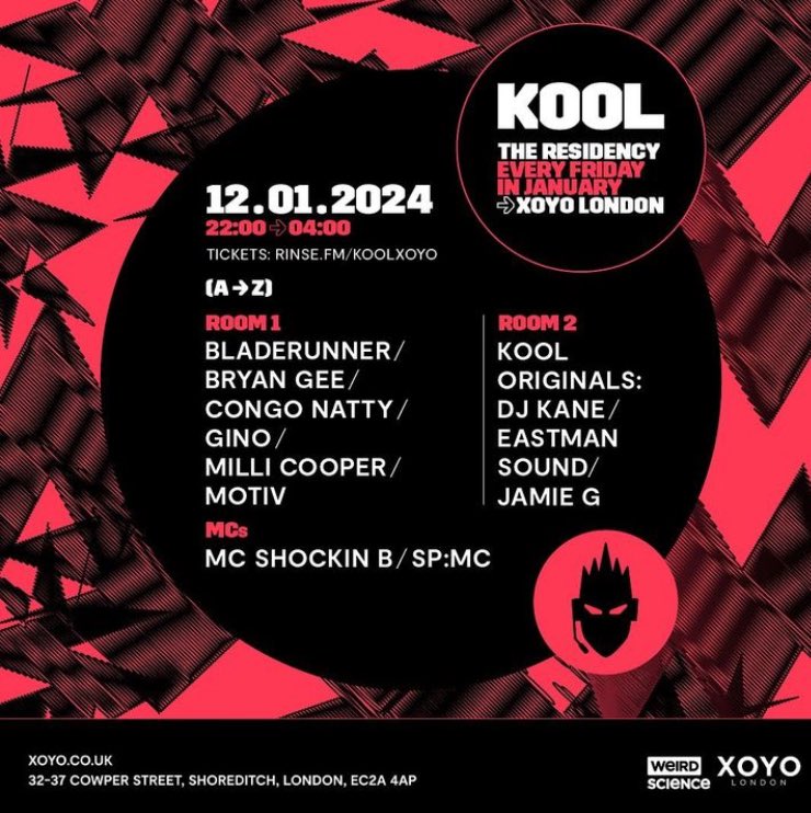 Catch us tonight @XOYO_London KoolFm takeover continues big line up in Room 1 also the Kool Original’s in Room 2 I’ll be staring room 2 at 11pm with Funky Flirt & Shockin B be good to see you nice n early👍🏼🎶🔉❤️