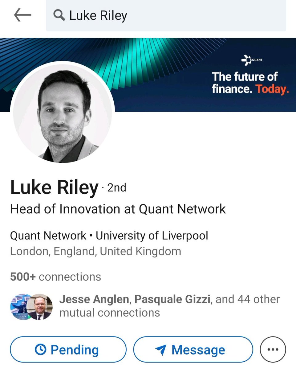 josh_recruits's tweet photo. Huge $QNT update🚨

Luke Riley, Head of Innovation at Quant has been invited to speak in UK Parliment next Tuesday👀

The topic: 

🔸️Establishing a UK National Blockchain Services Infrastructure.

His belief: 

🔸️That the UK could benefit from a stable, regulated infrastructure for the government and industry to build "public permissioned" blockchain projects on.

The plan:

🔸️This infrastructure setting de-facto interoperability standards to interact with public blockchain networks.

It sounds as if Luke is pitching Overledger to the UK government as its future blockchain infrastructure solution⛓️

Bullish is an understatement💭
