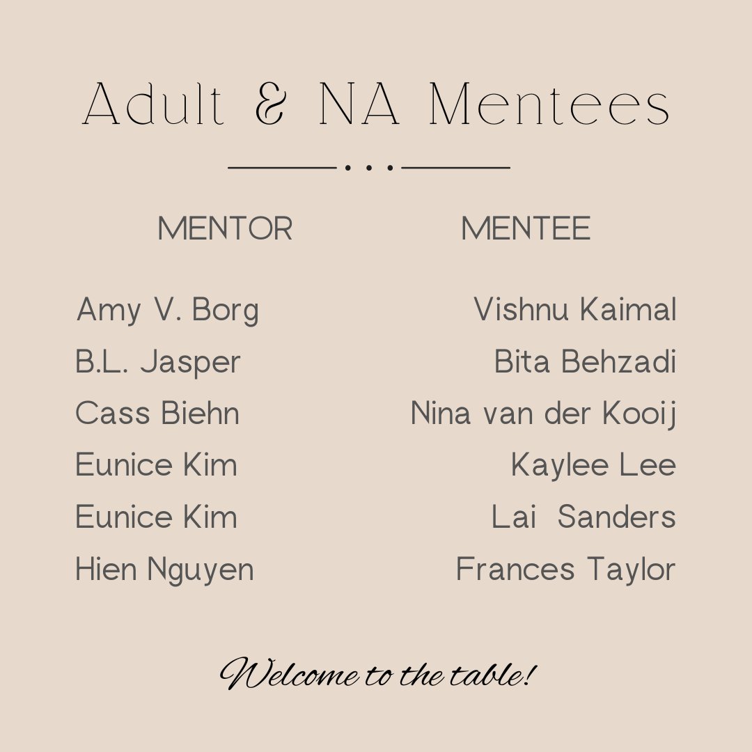 RT_Mentor's tweet photo. We are thrilled to announce our first cohort of Round Table Mentees! Welcome to the table!

Adult &amp; new adult mentees, part 1 https://t.co/1WnsHlyLf5