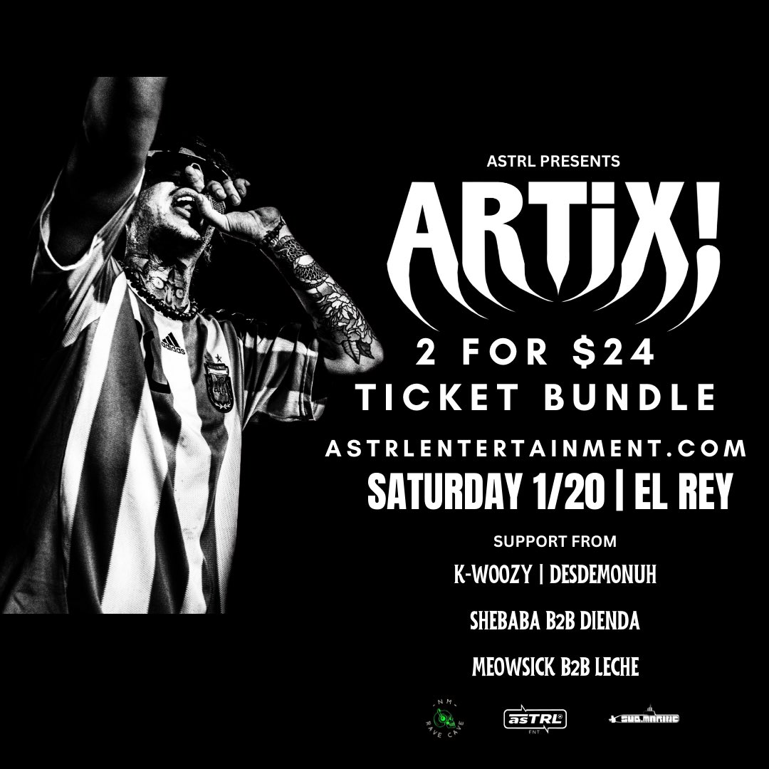 2 for $24 ticket bundle to Artix next Saturday! Click the link below ⬇️ 

tickets.holdmyticket.com/tickets/425212
