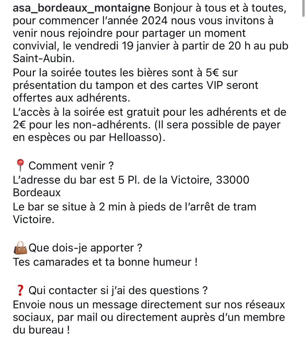On se donne rendez-vous le 19 janvier, à partir de 20h au pub Saint-Aubin 5 Pl. de la Victoire, 33000 Bordeaux !
