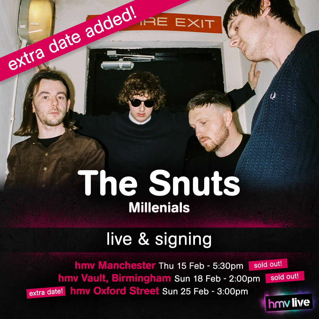 EXTRA DATE!! We've already SOLD OUT 2 events with @TheSnuts, so we're adding another!! Catch the band performing LIVE and signing copies of 𝗠𝗶𝗹𝗹𝗲𝗻𝗻𝗶𝗮𝗹𝘀 at @hmv363OxfordSt. Pre-order now to attend: ow.ly/aXgt50QaWoA #hmvLive