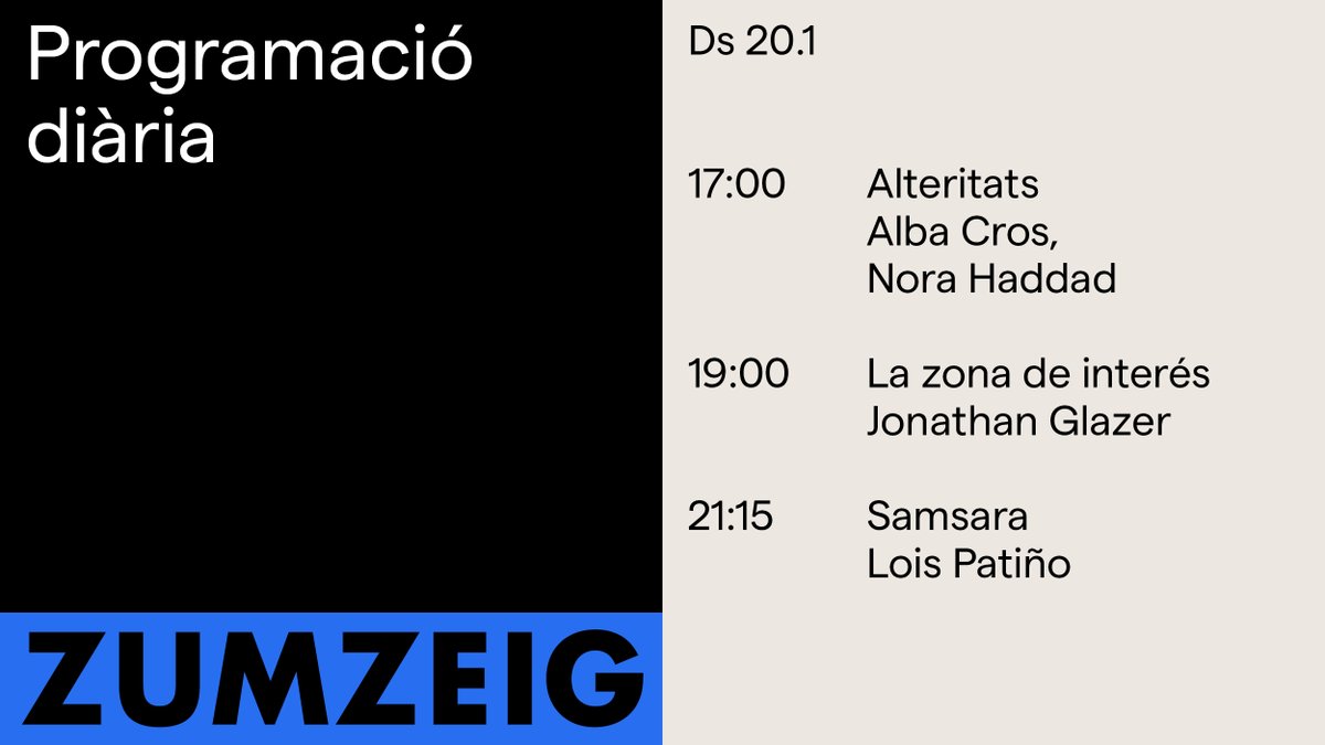 ZumzeigCinema's tweet image. Dissabte al #Zumzeig 🕸️

#Alteritats Genealogia del lesbianisme 🌈
#LaZonaDeInterés Un esgarrifós retrat d'una família nazi ⛲️
#Samsara Espiritualitat, religió i naturalesa 🌬️

🎟️bit.ly/3rBezuG