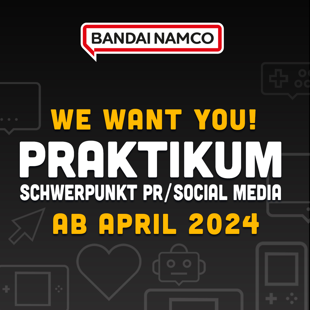 BandaiNamcoDE's tweet photo. 🔎 #WIRSUCHENDICH 🔍

Werdet für 6 Monate Teil unseres Teams in Frankfurt a.M. und baut eure Fähigkeiten im Bereich Social Media, PR und Kommunikation weiter aus. 💪 Hier geht's zur Stellenausschreibung: https://t.co/YuGO0ucie1 👈 https://t.co/3Mtc6xoGX7