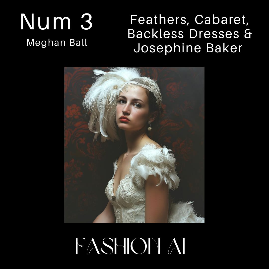 FashionAI_'s tweet photo. The Feathers, Cabaret and Josephine Baker competition results are available now! 🎉🎉

Huge congratulations to our winners 
1. Michelazzi 🥇
2. Erin Taylor🥈
3. Meghan Ball🥉 https://t.co/Ujr3xx9fKD