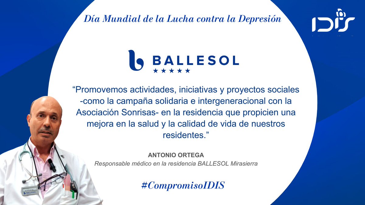 idisalud's tweet photo. 🫂En @grupoballesol, el estado de ánimo en las personas mayores es una prioridad en la vigilancia de la #saludmental de la población de más edad. Por eso, tratan cualquier trastorno o enfermedad desde una ética del cuidado.

#CompromisoIDIS #DíaMundialdeLuchacontralaDepresión https://t.co/llC7yUuxHF