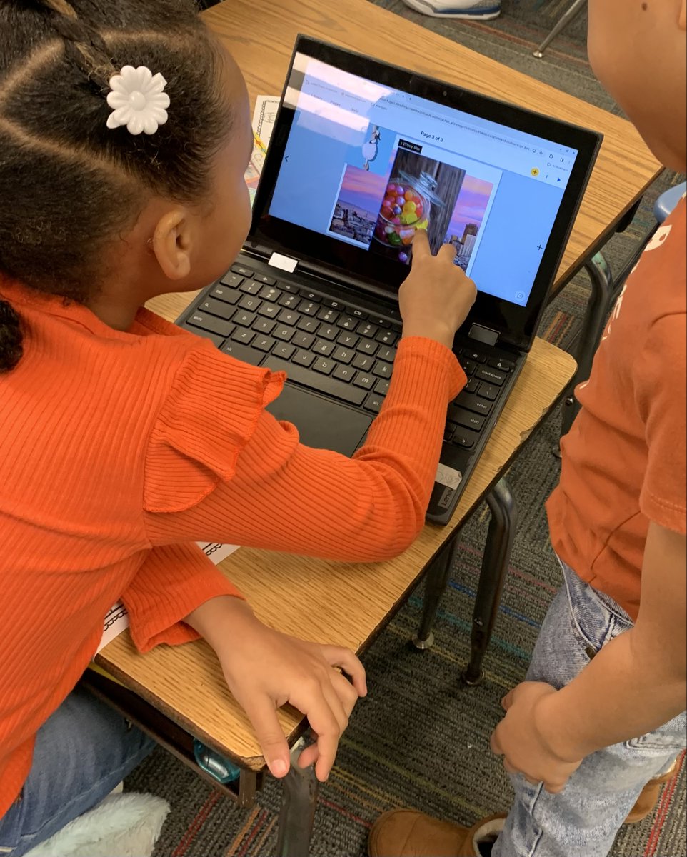 MsBTRT's tweet photo. At 9:30 this morning, 2nd graders @PPS_CPI  had no clue how to use @BookCreatorApp.  By 11:00, they were sharing books that they created with text, images and recordings.❤the engagement! @jennthomas75 @PortsVASchools #PPSshines #ppstrt   @ebracyPPS https://t.co/d0fsb1H2WG