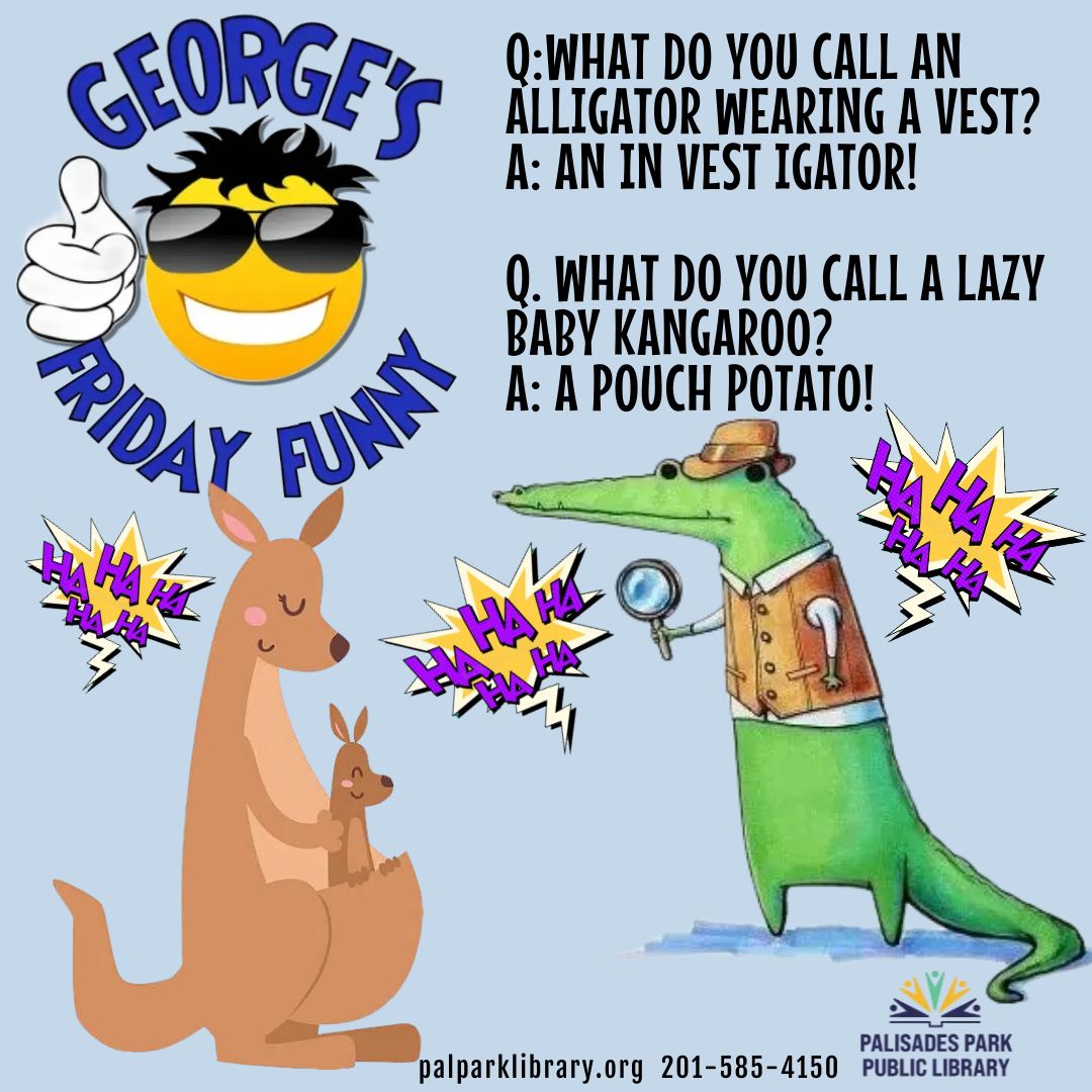 We missed last week's Friday Funny...so we have two 'punny' jokes today! #jokeoftheday #georgesfridayfunny #palisadesparkpubliclibary #bcclsunited #palisadesparknj #bccls