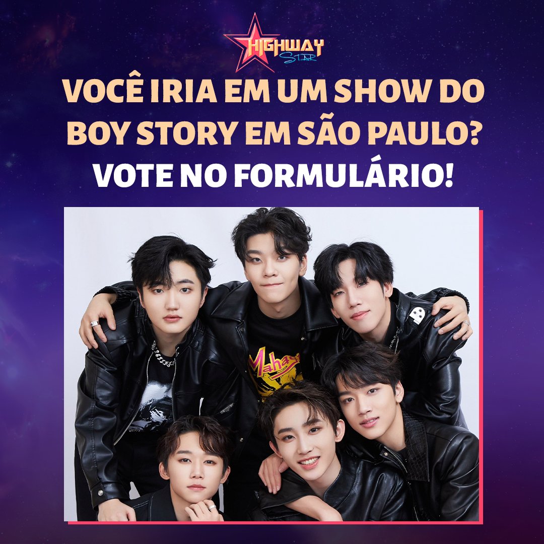followhwstar's tweet photo. PESQUISA: A gente sabe que vocês AMARAM o show do BOY STORY no #AsiaStarFestival. Mas e em um show solo deles, vocês iriam? 🤔

Responda no formulário 👉 https://t.co/6qG3Z2Qy2I https://t.co/k8Sap20ZJi