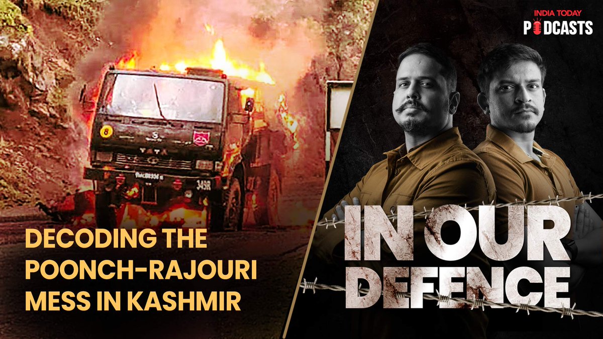 IndiaTodayPods's tweet image. An incident of firing has been reported in J&amp;amp;Ks #Poonch district on a convoy of security forces.

#Replug: What makes Rajouri-Poonch, situated near the Line of Control, such a contentious flashpoint?

@ShivAroor &amp;amp; @devgoswami explain! 

🎧bit.ly/48zZY8J