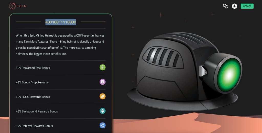 coin_with_us's tweet photo. Woah! First Epic Mining Helmet on OpenSea thanks to a lil' #COINMiningHelmet merging! 👀
View the Mining Helmet's complete stats here: https://t.co/d0umYuXpGl
Or check it out on OpenSea: https://t.co/clpyldO33A https://t.co/JRoUw1OJKc