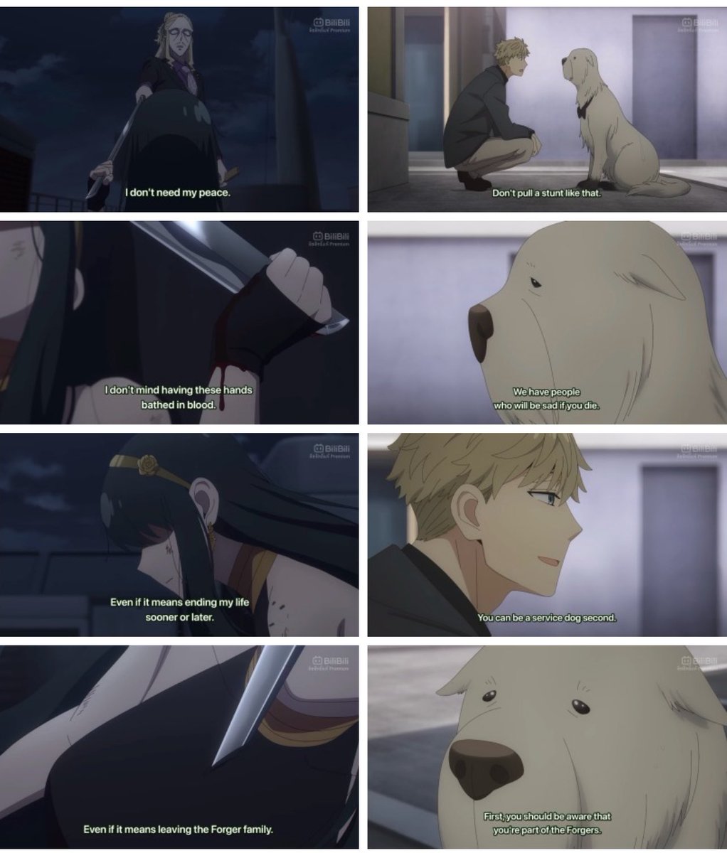 Putting these two scenes side by side really does support the interpretation that Loid’s words for Bond can be seen as a reply to Yor’s resolve. Yor has people that would be heartbroken if she died. It breaks my heart that Yor doesn’t see her worth to her loved ones.