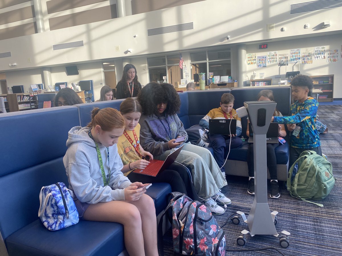 TechbraryNewman's tweet photo. Practice has begun for the Battle of the Books competition in April! Students have been writing their own questions and quizzing each other on book trivia #thehumblelibrarian @HumbleISD_WLMS #readersofthepack @kellycoxWLMS https://t.co/Plr15ujuVy