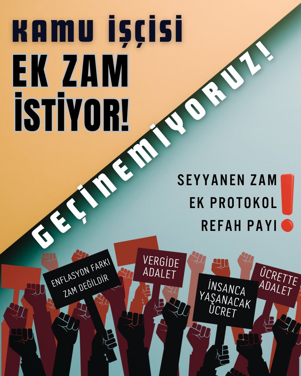 eylm_bcak35's tweet photo. Kamu işçilerine oluşan yüksek enflasyon karşısında EK ZAM ve REFAH PAYI verilsin!
İşçinin ALIN TERİ Enflasyona yenik düşmesin!

#kamuiscilerizamistiyor 
#SeyyanenZam
@turkiskonf @hakiskonf @diskinsesi https://t.co/XMEZOhqtrw