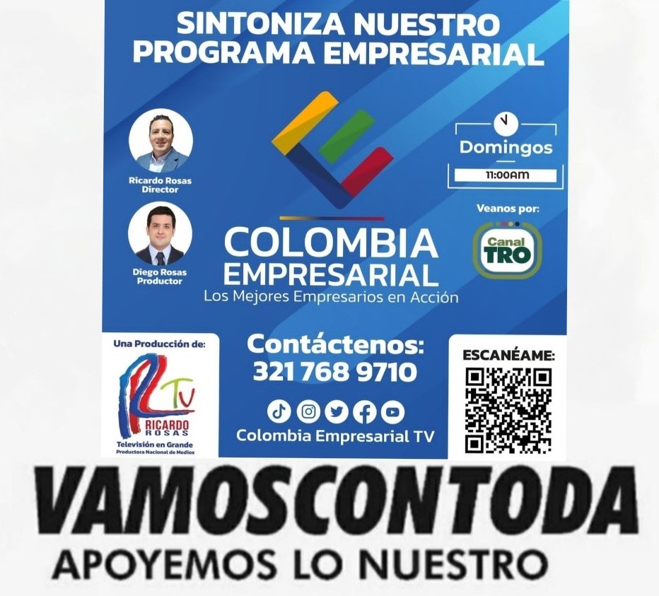 Un saludo a todos los empresarios y líderes en acción del país, en nuestro programa del canal TRO estamos atentos a manejar su imagen comercial e institucional para proyectarla y darla  a conocer. Llámenos estamos atentos para atenderlos en todo  el pais y el exterior.