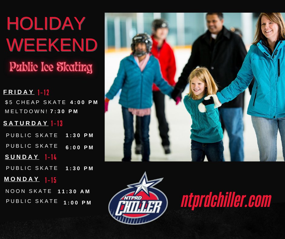 We have several Public Ice Skating sessions today through Monday, join us this weekend! ow.ly/Xzuw50QqsNu #springfieldOhio